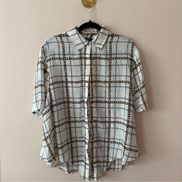 7 for all Mankind button down luxury chain blouse size small - Picture 2 of 7
